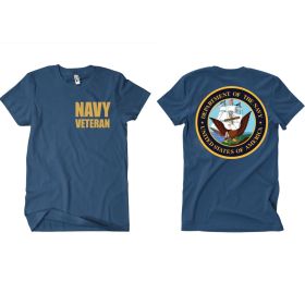 NAVY VETERAN MEN'S T-SHIRT NAVY 2-SIDED (Option: XXL)