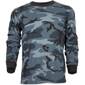 MENS LONG SLEEVE T-SHIRT MIDNIGHT NAVY CAMO (Option: XXXL)
