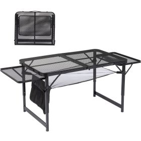 4.7ft Black Outdoor Folding Table (Color: Black)
