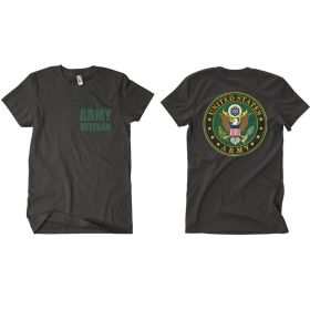 ARMY VETERAN MEN'S T-SHIRT 2-SIDED (Option: S)