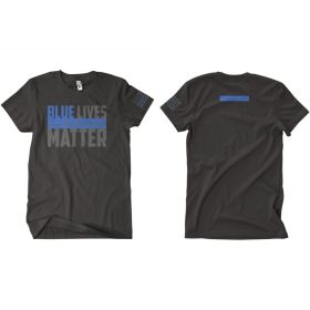 BLUE LIVES MATTER MEN'S T-SHIRT 2-SIDED (Option: S)