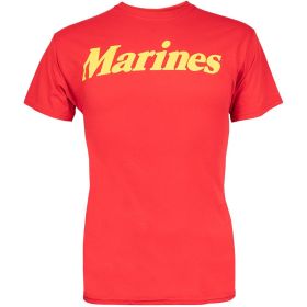 MARINES T-SHIRT RED YELLOW IMPRINT (Option: L)