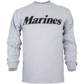 MARINES L/S T-SHIRT GREY (Option: L)