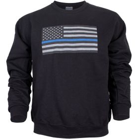 USA FLAG/THIN BLUE LINE CREWNECK SWEATSHIRT (Option: M)