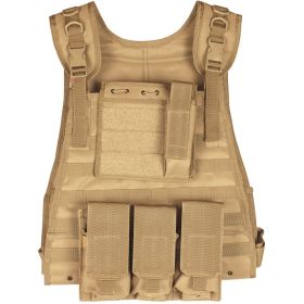 BIG AND TALL MODULAR PLATE CARRIER VEST (Option: Coyote)