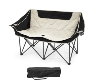 Only Supports Self Pickup  Outdoor Camping Chair, Oversized Recliner With Armrests, Cup Holder And Carrying Bag, Outdoor Heavy Duty Folding Chair (Option: Black and white)