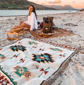 Portable Ramadan Vintage Picnic Mat, Bohemian Style Blanket, For Outdoor Picnic Camping (Option: 1PC)