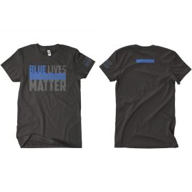 BLUE LIVES MATTER MEN'S T-SHIRT 2-SIDED (Option: L)