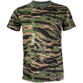 MENS SHORT SLEEVE T-SHIRT TIGER STRIPE (Option: S)