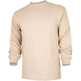 MENS LONG SLEEVE T-SHIRT SAND (Option: S)