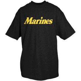 MARINES T-SHIRT YELLOW IMPRINT (Option: S)