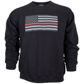USA FLAG/THIN RED LINE CREWNECK SWEATSHIRT (Option: S)