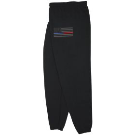 USA FLAG/THIN BLUE & RED LINE MENS SWEATPANT (Option: S)